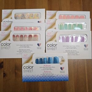 Color Street Nail Polish Strips Collection - Pink, Blue, Green, Glitter